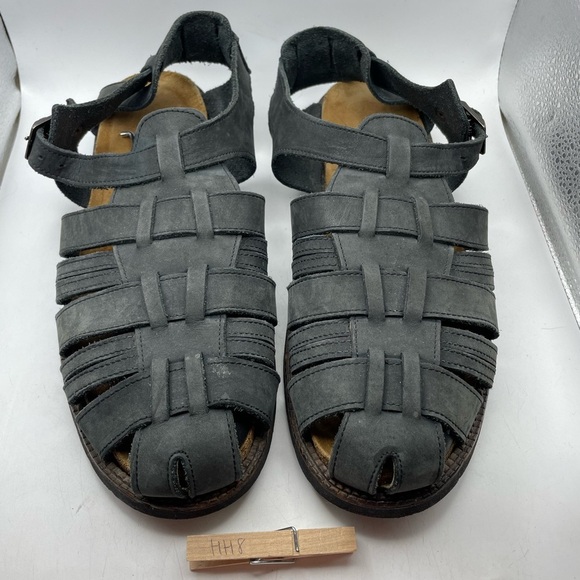 Naot Julius Fishermen Black Leather Sandals men’s size 11 - Picture 3 of 8